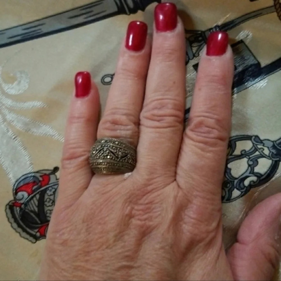 Vintage Sterling marcasite ring‎ 6.5 - Picture 5 of 5